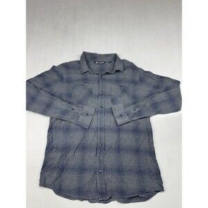 Travis Mathew Mens L Long Sleeve Plaid Button Down Shirt Casual Top Check Plaid
